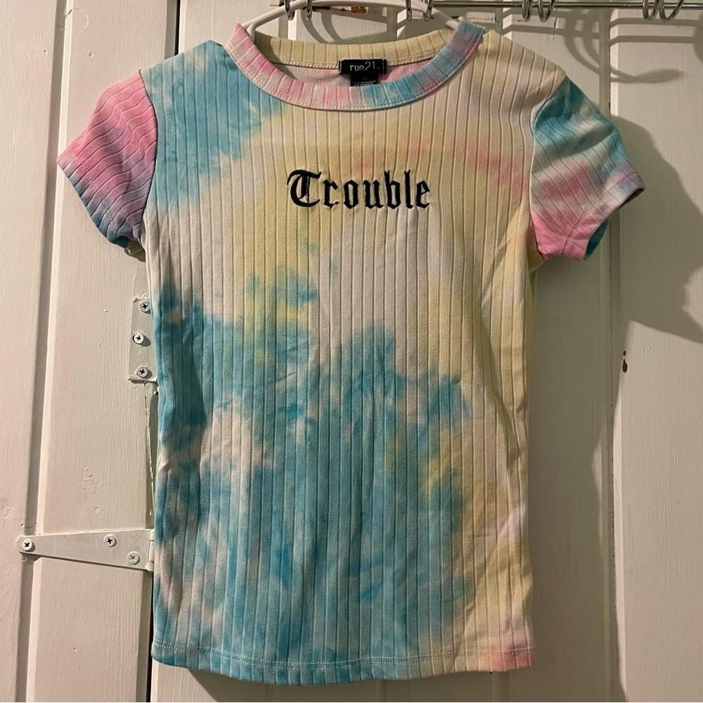 Rue 21 ribbed tie dye baby tee X-small EUC